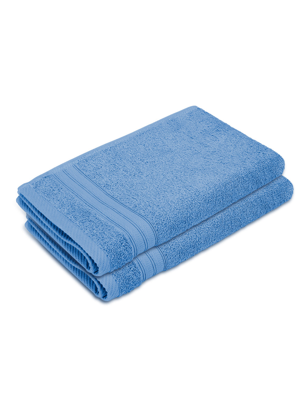 Be Bold 100% Cotton 450 GSM Blue Solid Hand Towels - Set of 2