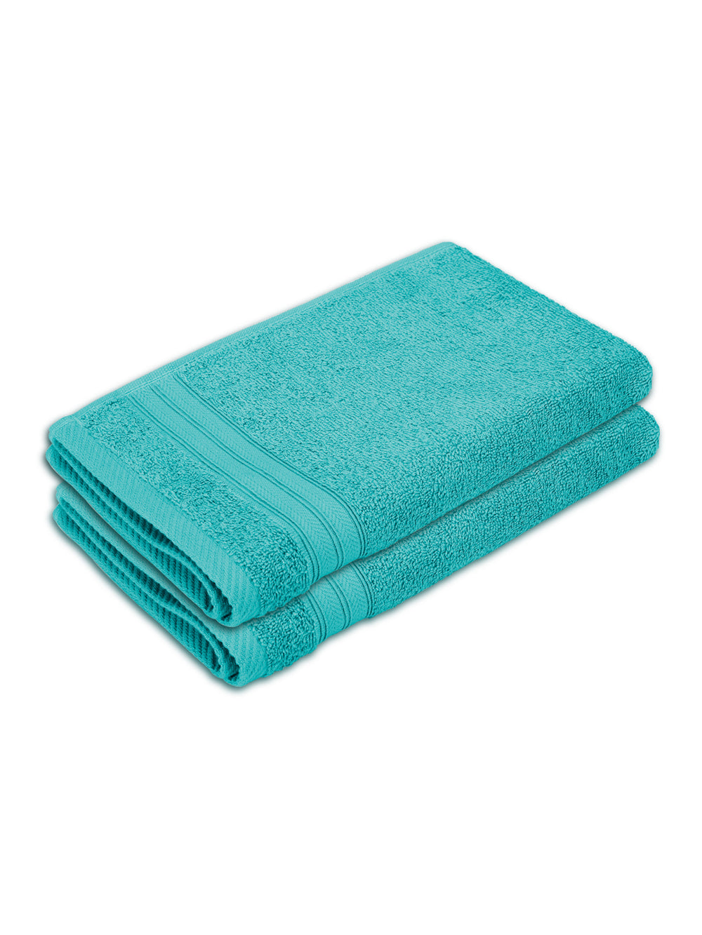 Be Bold 100% Cotton 450 GSM Blue Solid Hand Towels - Set of 2