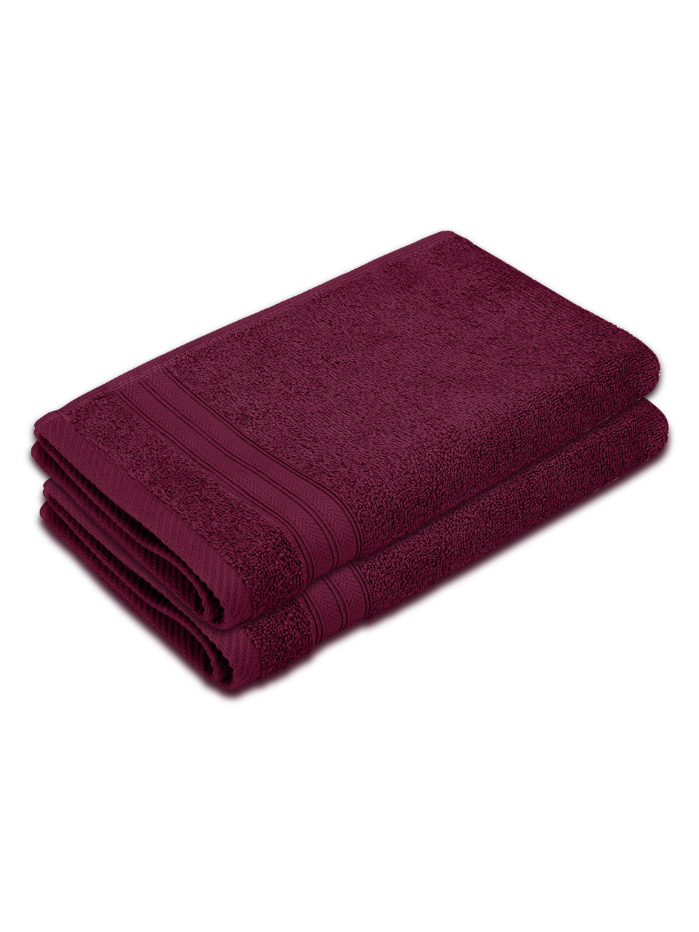 Be Bold 100% Cotton 450 GSM Purple Solid Hand Towels - Set of 2