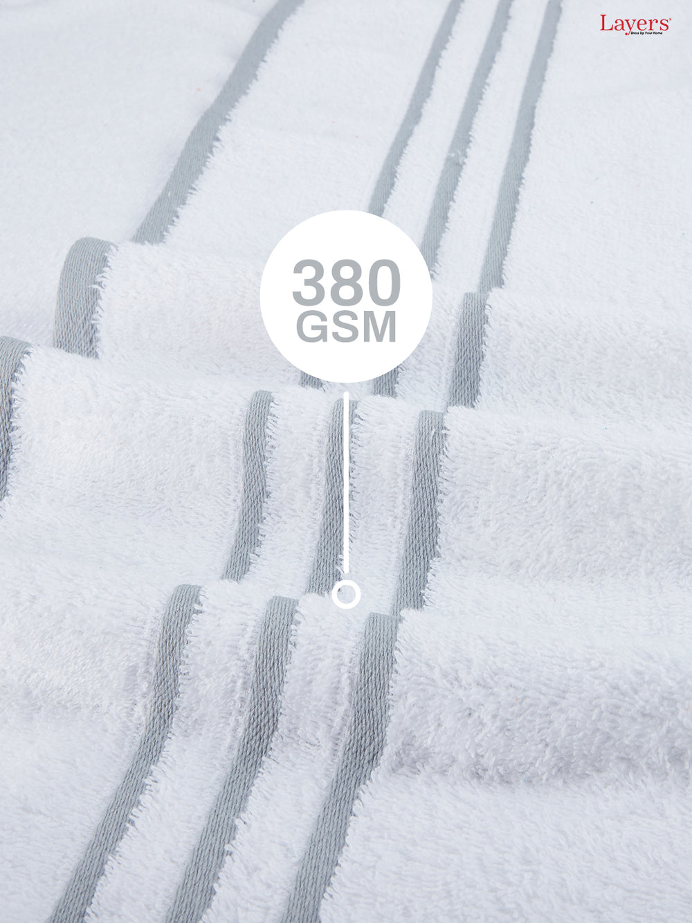 Basicx 100% Cotton 380 GSM White Solid Bath Towel - Set of 1