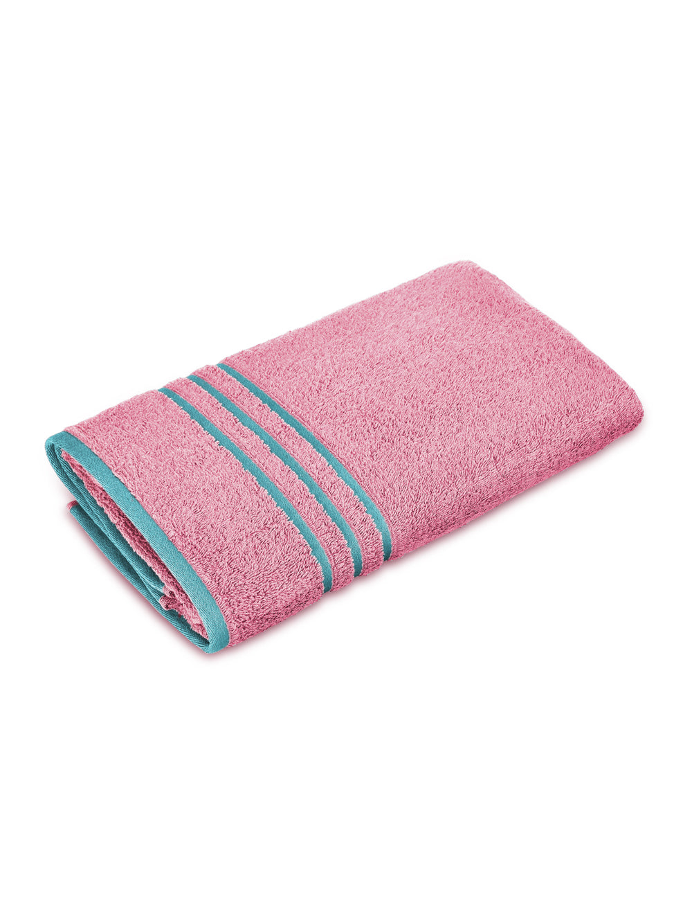 Basicx 100% Cotton 380 GSM Pink Solid Bath Towel - Set of 1