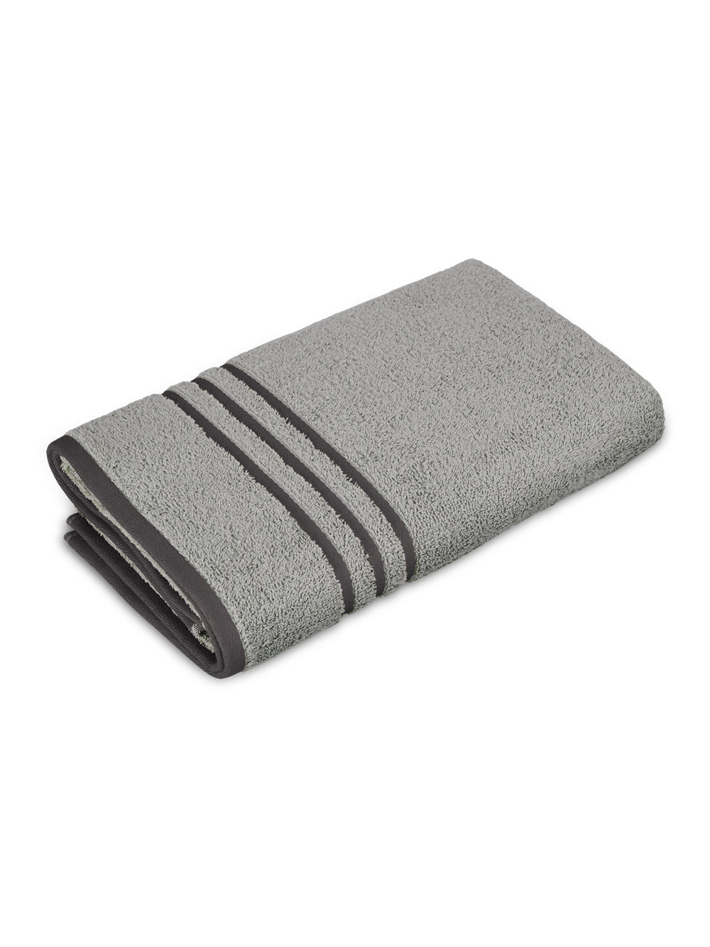 Basicx 100% Cotton 380 GSM Grey Solid Bath Towel - Set of 1