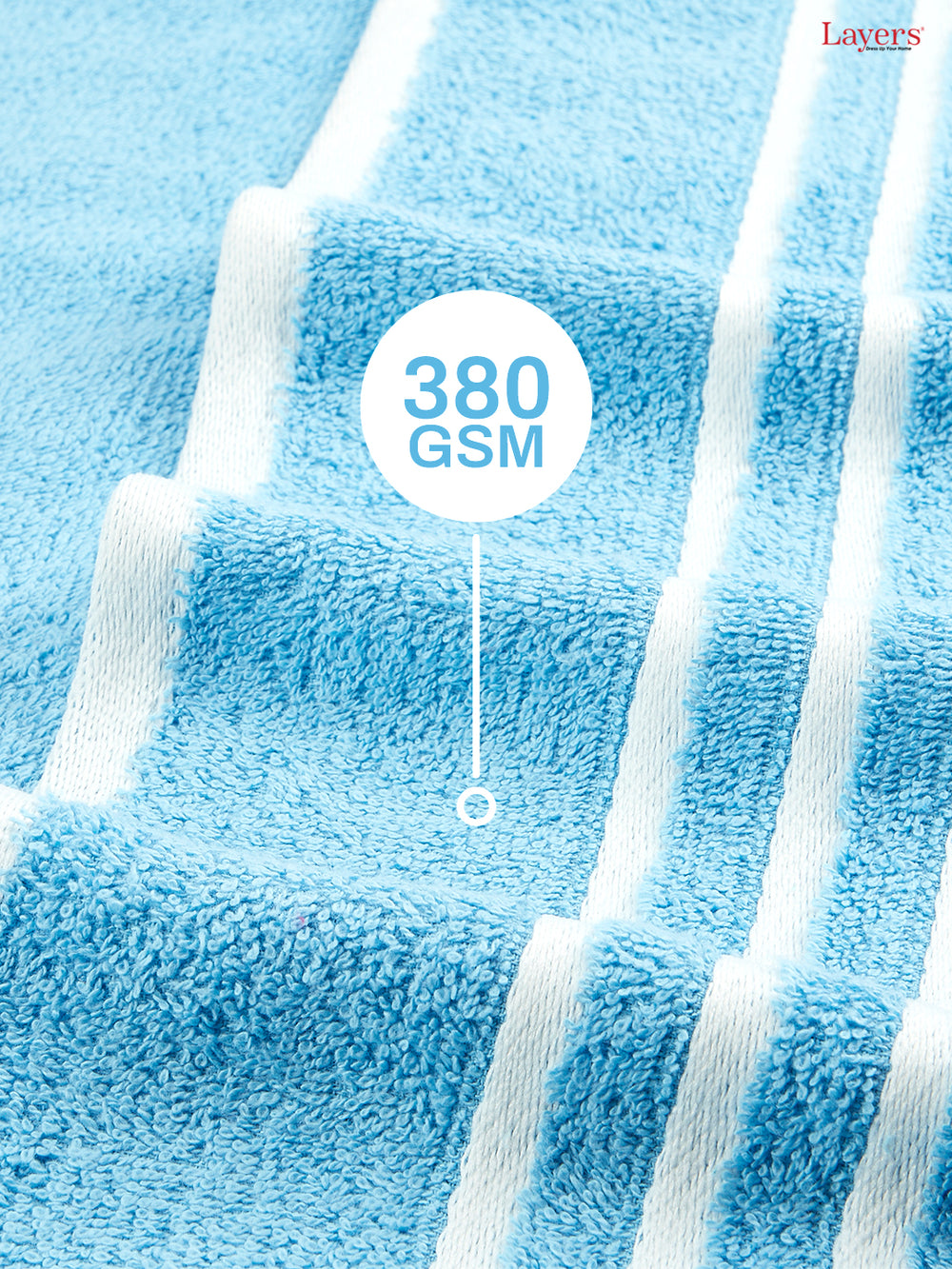 Tuscany 100% Cotton 380 GSM Blue Solid Bath Towel - Pack of 1
