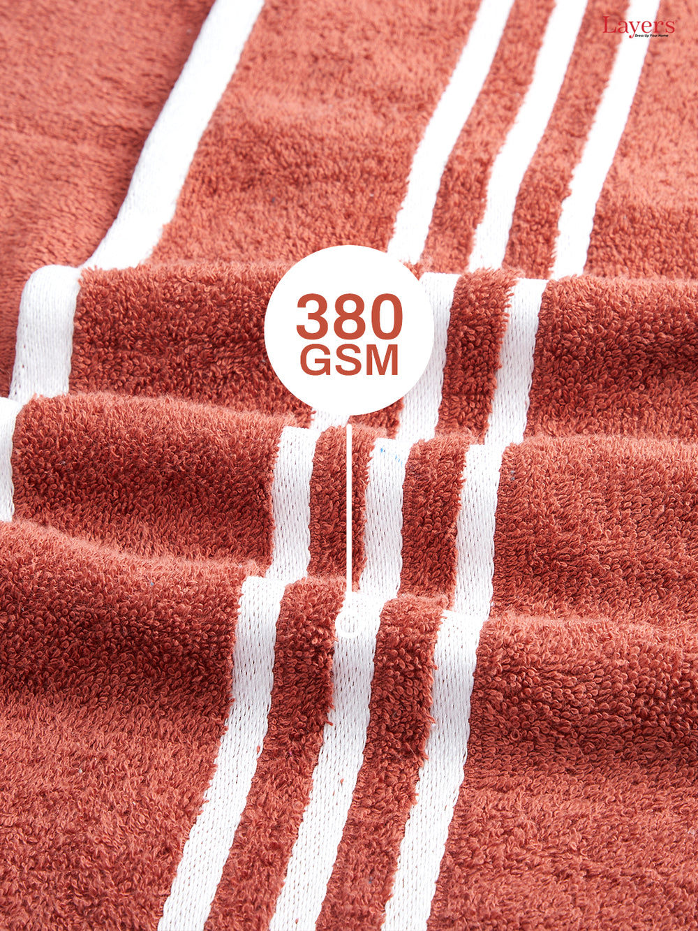 Tuscany 100% Cotton 380 GSM Brown Solid Bath Towel - Pack of 1