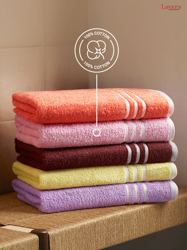 Tuscany 100% Cotton 380 GSM Brown Solid Bath Towel - Pack of 1