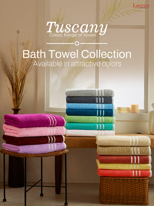 Tuscany 100% Cotton 380 GSM Brown Solid Bath Towel - Pack of 1