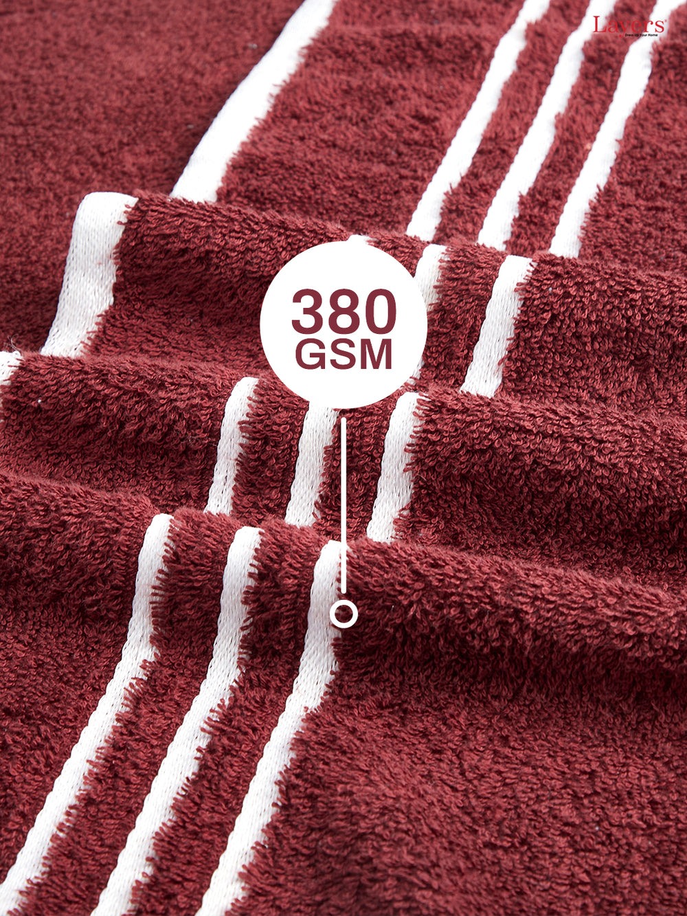 Tuscany 100% Cotton 380 GSM Brown Solid Bath Towel - Pack of 1