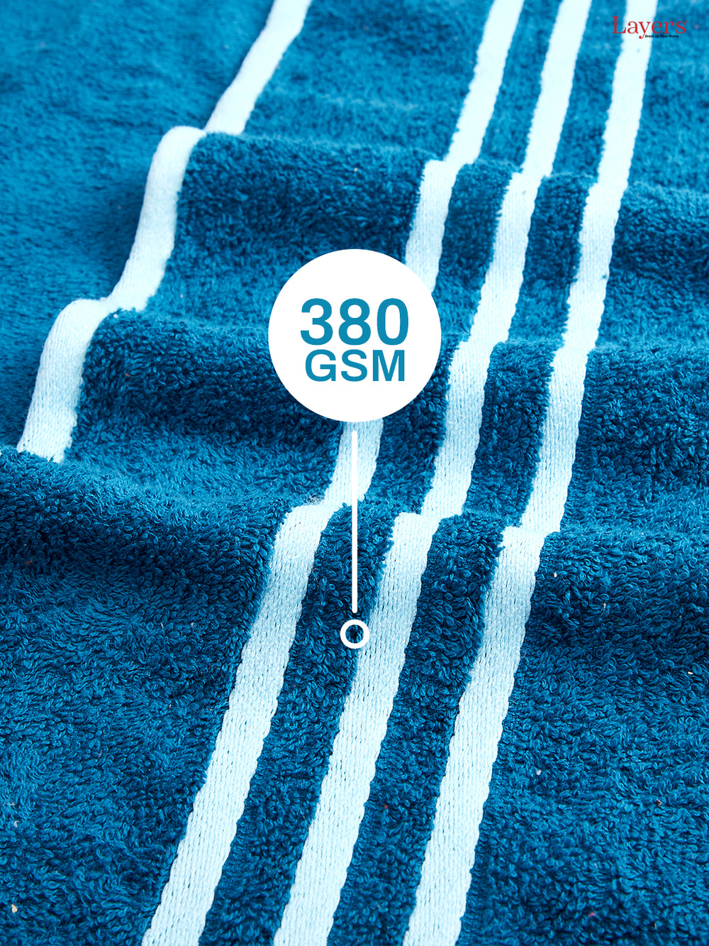 Tuscany 100% Cotton 380 GSM Blue Solid Bath Towel - Pack of 1