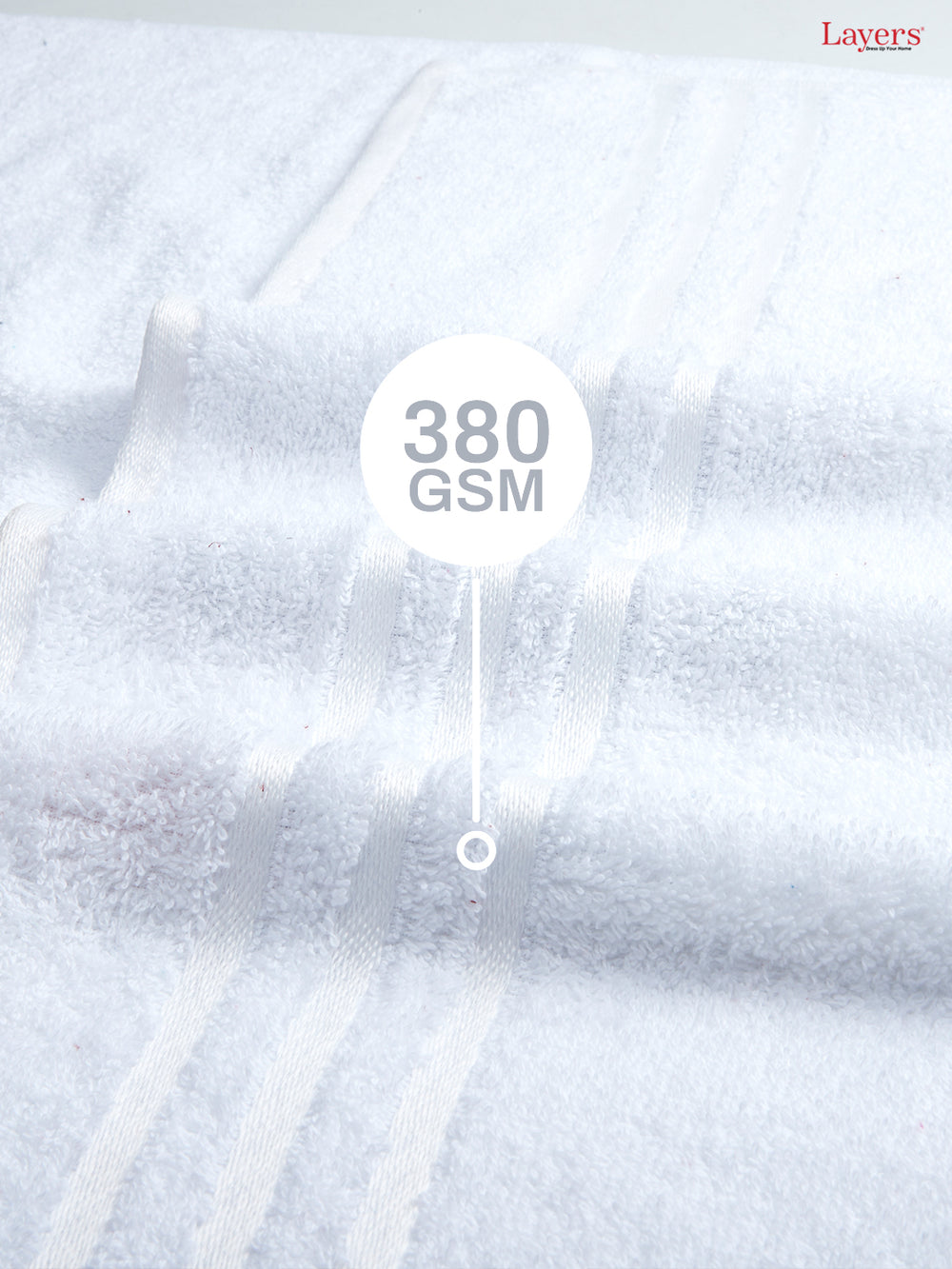 Tuscany 100% Cotton 380 GSM White Solid Bath Towel - Pack of 1